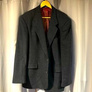 Men’s grey/ blue plaid blazer 42L